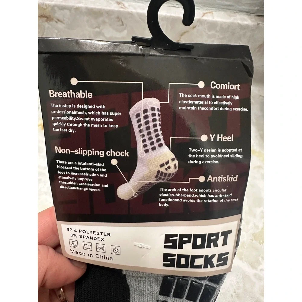 SPORT SOCKS Women Breathable Non Slip Grip Soccer Gym Workout Athletic Socks‎